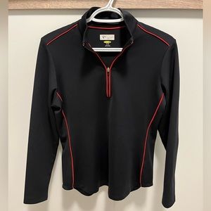 Like New Greg Norman Navy with Red Piping Golf Quarter Zip Size Medium